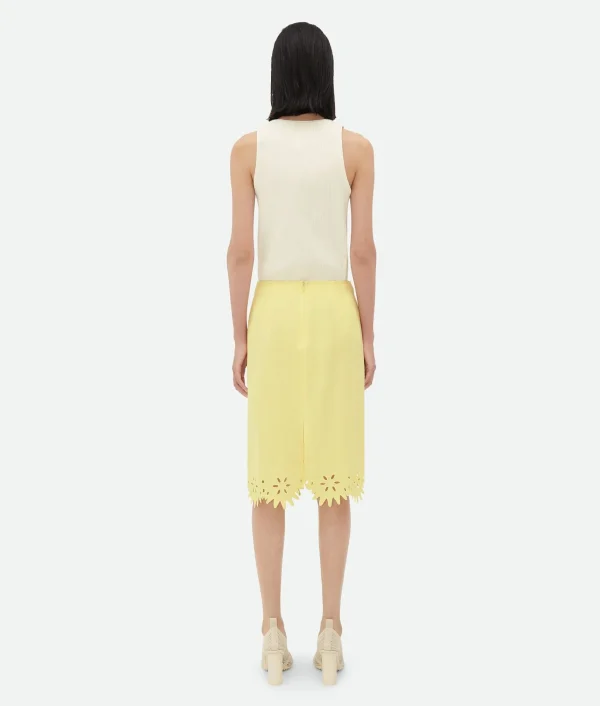 Bottega Veneta English Embroidery Viscose And Silk Skirt>Women Skirts