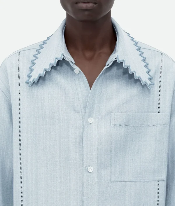 Bottega Veneta English Embroidery Viscose And Silk Shirt> Shirts