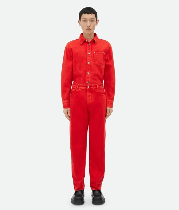Bottega Veneta Faded Color Washed Denim Trousers> Trousers And Shorts