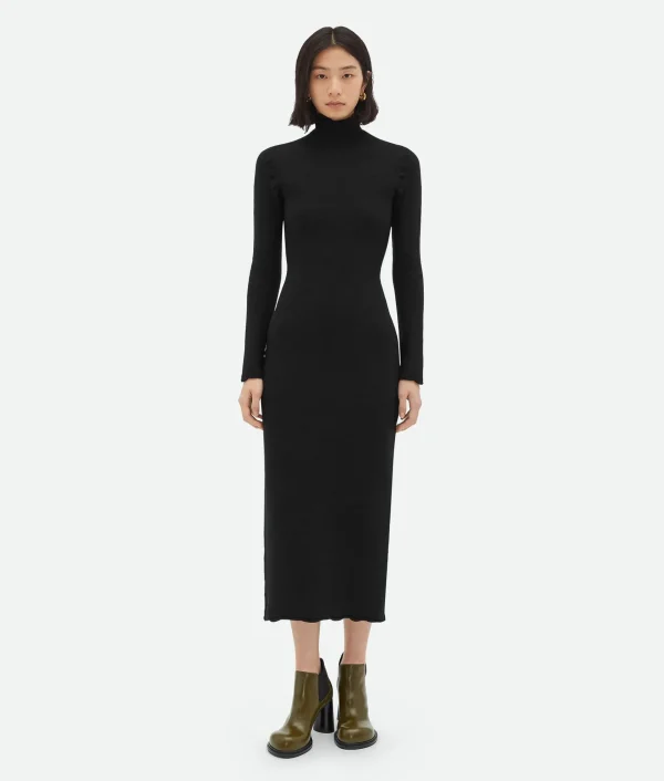 Bottega Veneta Felted Wool Dress>Women Dresses