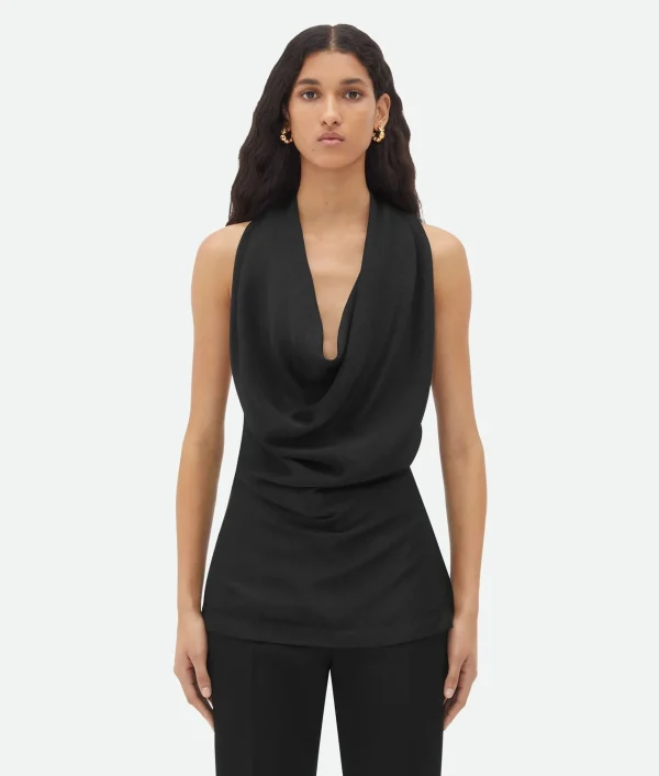 Bottega Veneta Fluid Viscose Draped Top>Women Tops And T-Shirts