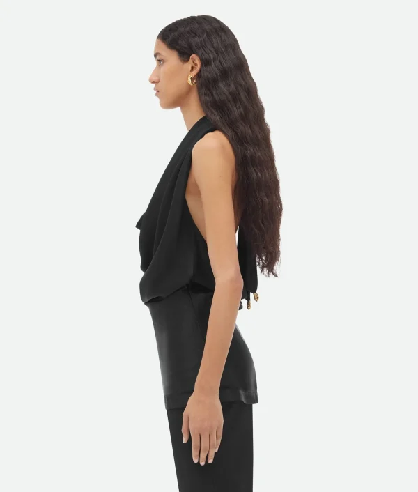Bottega Veneta Fluid Viscose Draped Top>Women Tops And T-Shirts