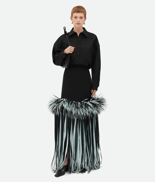Bottega Veneta Fluid Viscose Organza Skirt>Women Skirts