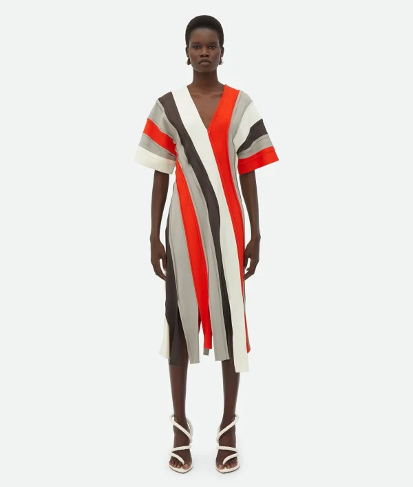 Bottega Veneta Fluid Viscose Stripe Dress>Women Dresses