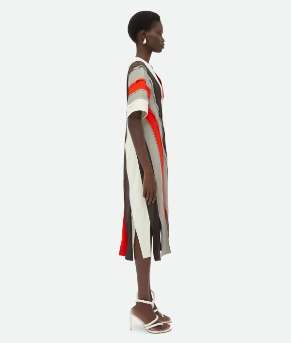Bottega Veneta Fluid Viscose Stripe Dress>Women Dresses