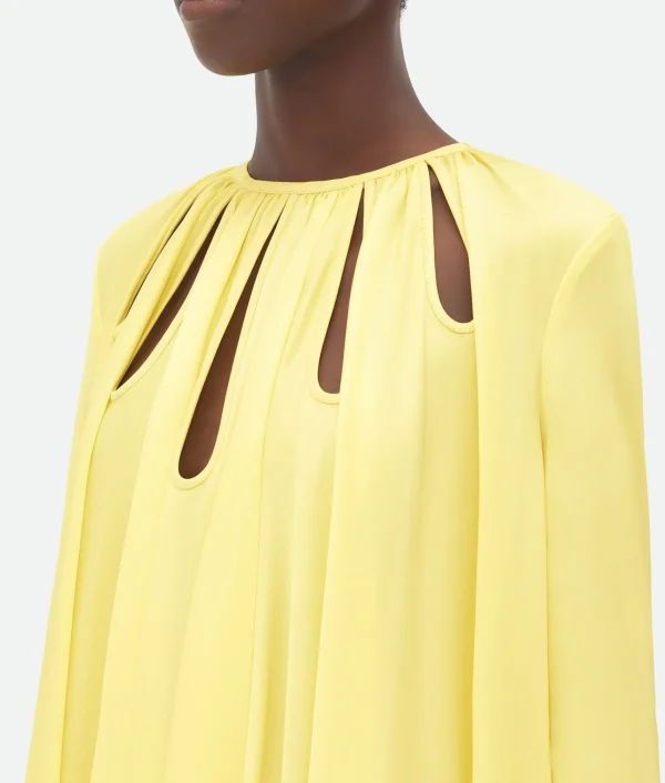 Bottega Veneta Fluid Viscose Twill Long Dress>Women Dresses