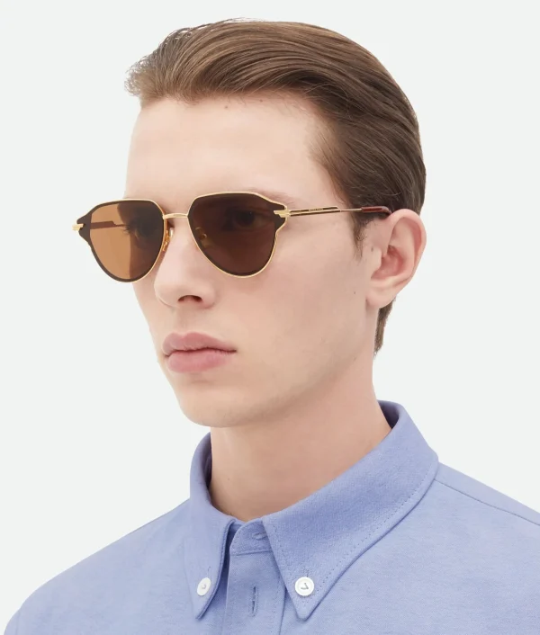 Bottega Veneta Glaze Metal Aviator Sunglasses>Women Sunglasses | Sunglasses