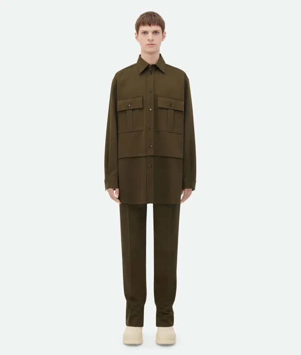 Bottega Veneta Grain De Poudre Double Layer Shirt> Shirts