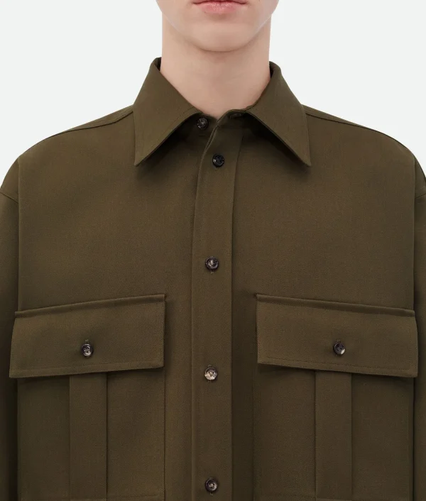 Bottega Veneta Grain De Poudre Double Layer Shirt> Shirts