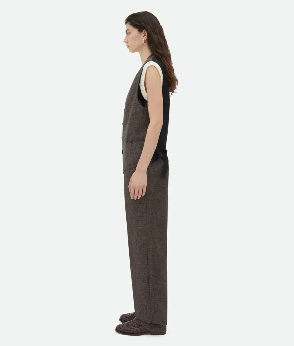 Bottega Veneta Houndstooth Wool Gilet With Label>Women Jackets