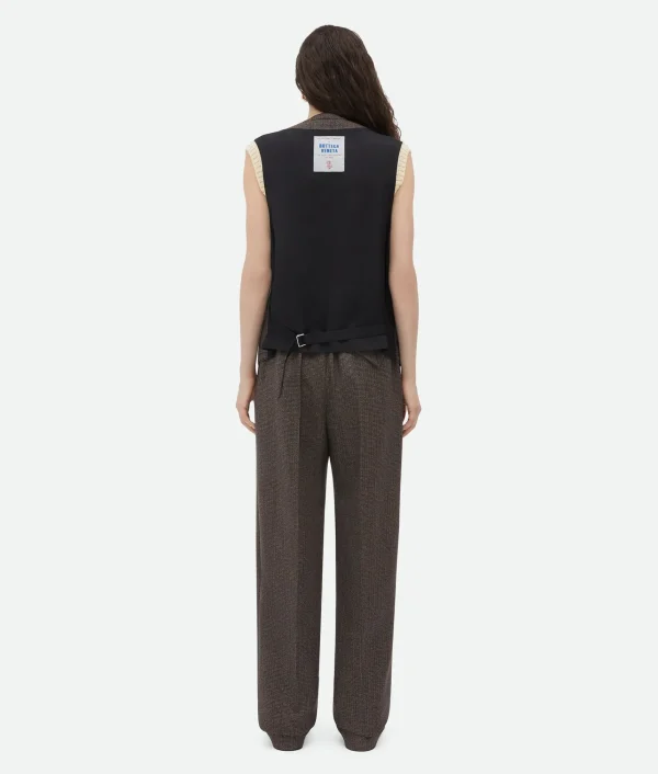 Bottega Veneta Houndstooth Wool Gilet With Label>Women Jackets