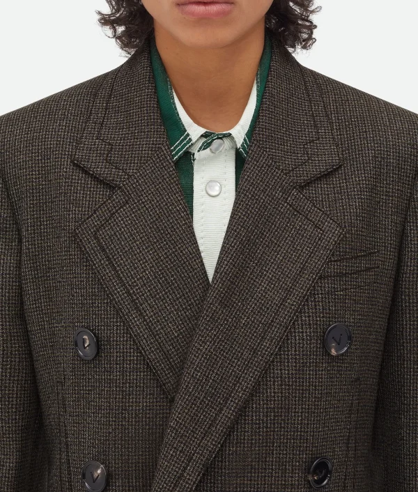 Bottega Veneta Houndstooth Wool Jacket With Label>Women Jackets