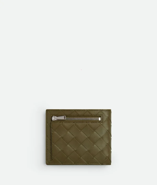 Bottega Veneta Intrecciato Bi-Fold Wallet With Exterior Pocket> Small Wallets