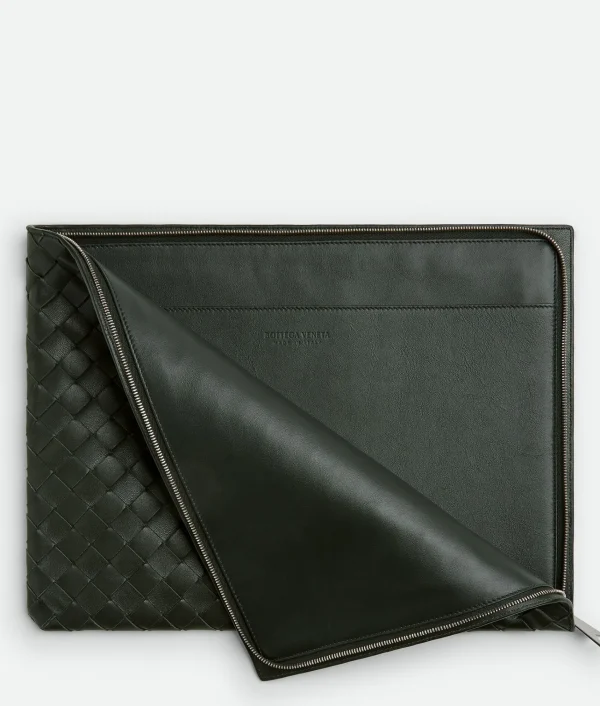 Bottega Veneta Intrecciato Half Zip Pouch> Pouches