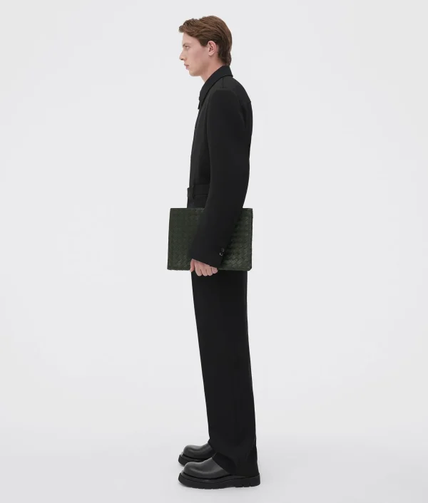 Bottega Veneta Intrecciato Half Zip Pouch> Pouches