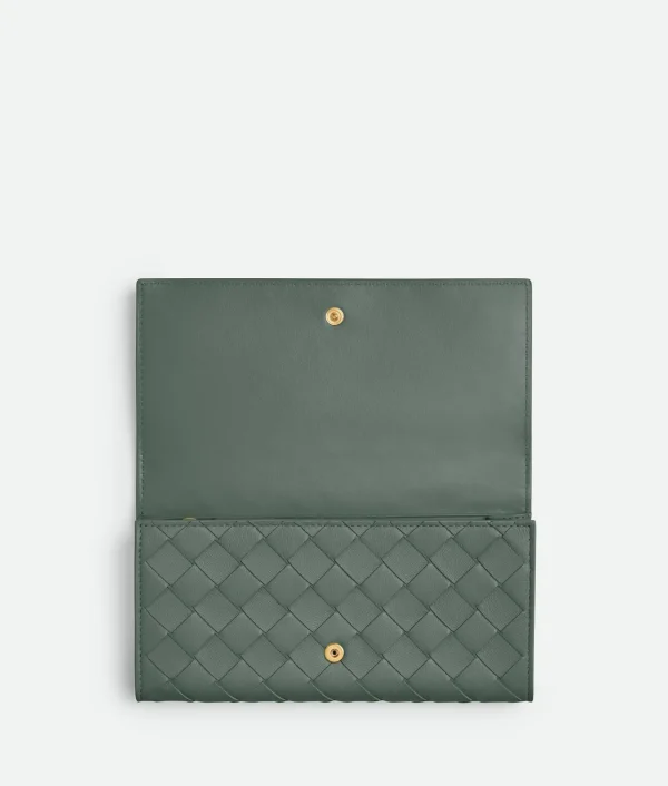 Bottega Veneta Intrecciato Large Flap Wallet>Women Long Wallets