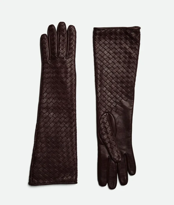 Bottega Veneta Intrecciato Leather Midi Gloves>Women Gloves
