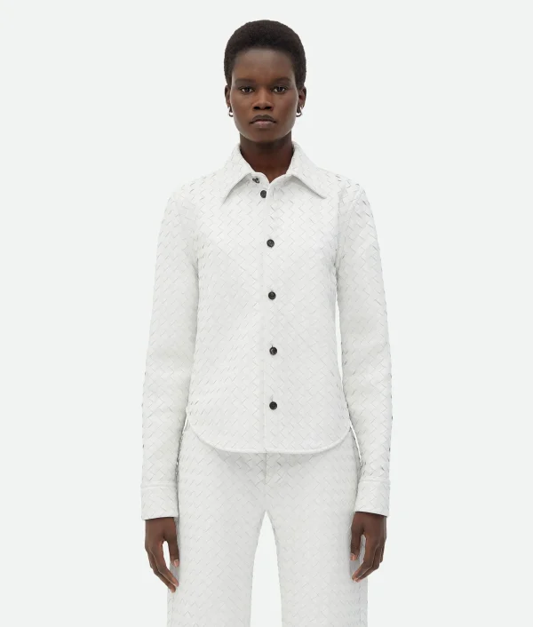 Bottega Veneta Intrecciato Leather Shirt>Women Shirts | Leather