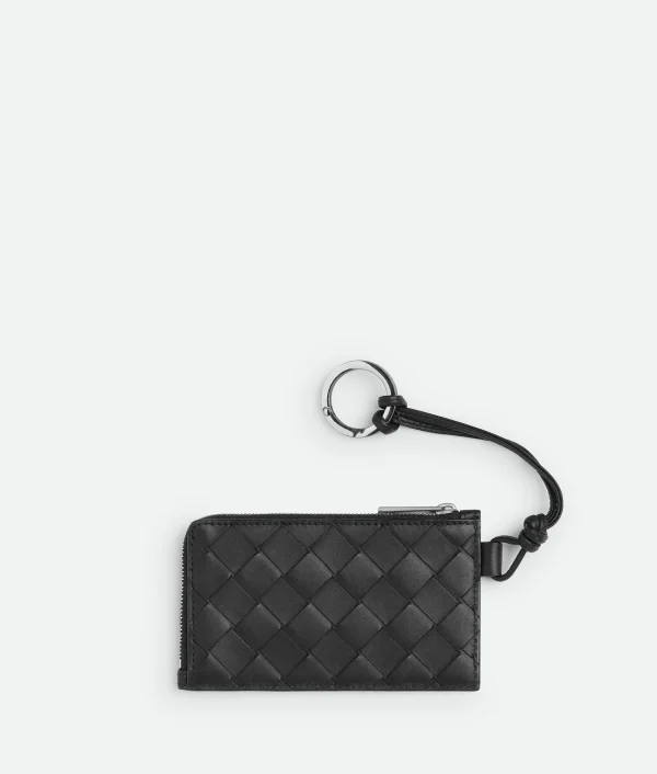 Bottega Veneta Intrecciato L-Zippered Card Holder On Strap> Card Cases