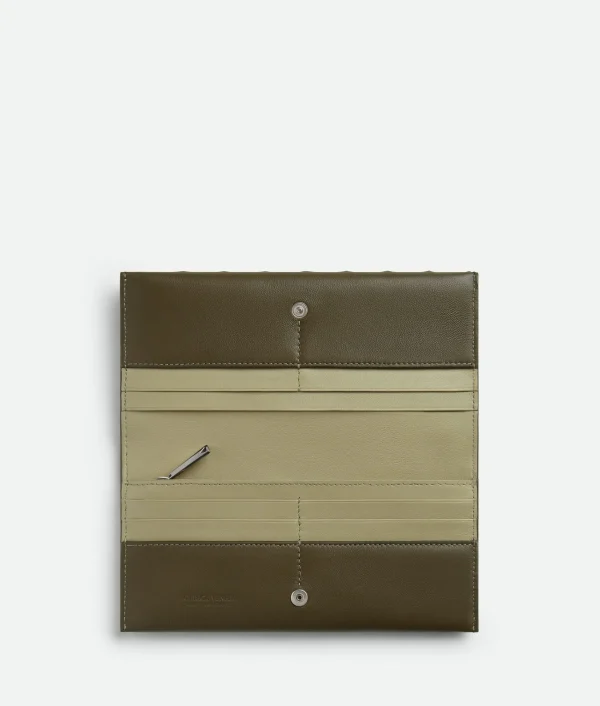 Bottega Veneta Intrecciato Oblique Long Wallet> Long Wallets