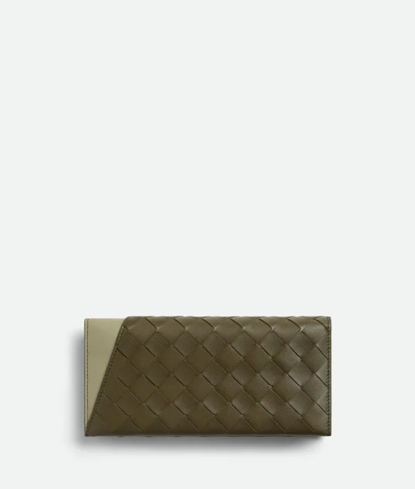 Bottega Veneta Intrecciato Oblique Long Wallet> Long Wallets