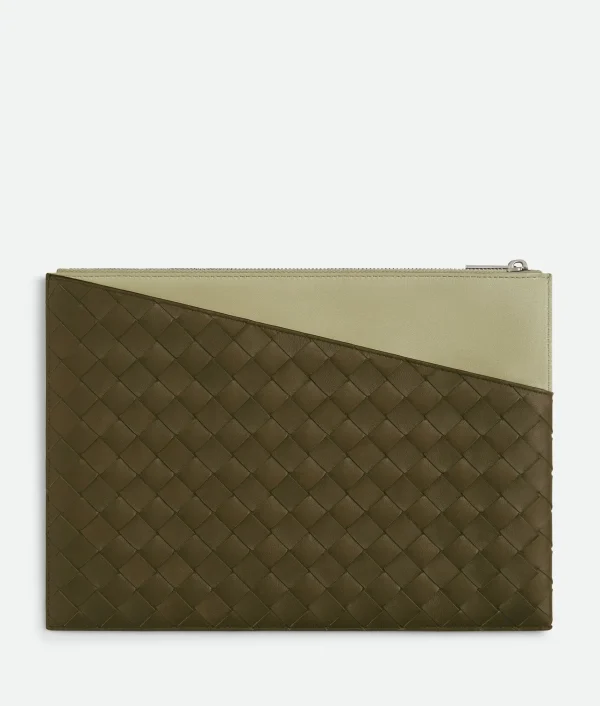 Bottega Veneta Intrecciato Oblique Zipped Pouch> Pouches