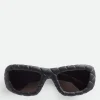 Bottega Veneta Intrecciato Rectangular Sunglasses>Women Sunglasses | Sunglasses