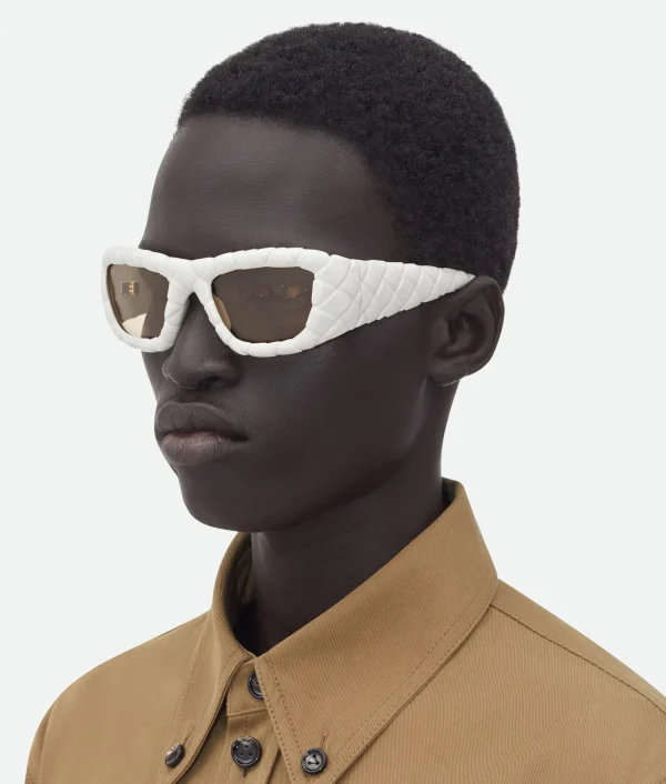 Bottega Veneta Intrecciato Rectangular Sunglasses> Sunglasses