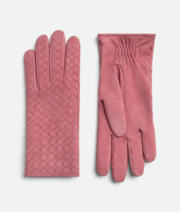 Bottega Veneta Intrecciato Suede Leather Gloves>Women Gloves