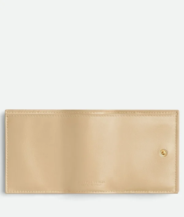 Bottega Veneta Intrecciato Tiny Tri-Fold Zip Wallet>Women Small Wallets