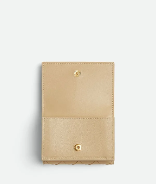 Bottega Veneta Intrecciato Tiny Tri-Fold Zip Wallet>Women Small Wallets