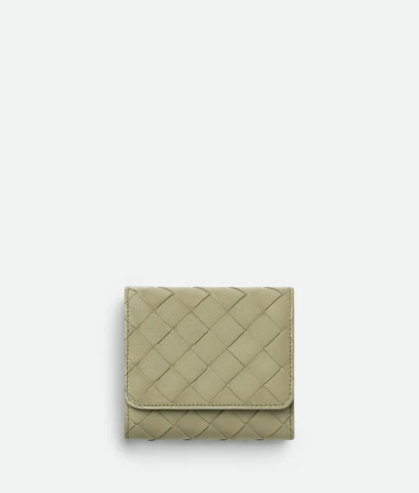 Bottega Veneta Intrecciato Tri-Fold Wallet With Origami Coin Purse>Women Small Wallets
