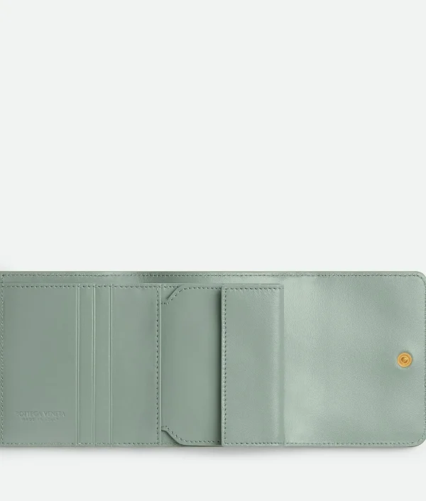 Bottega Veneta Intrecciato Tri-Fold Wallet With Origami Coin Purse>Women Small Wallets