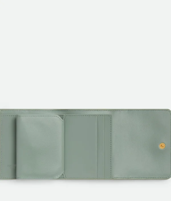Bottega Veneta Intrecciato Tri-Fold Wallet With Origami Coin Purse>Women Small Wallets