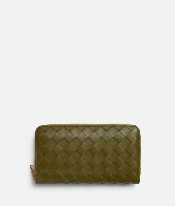 Bottega Veneta Intrecciato Zip Around Wallet>Women Long Wallets