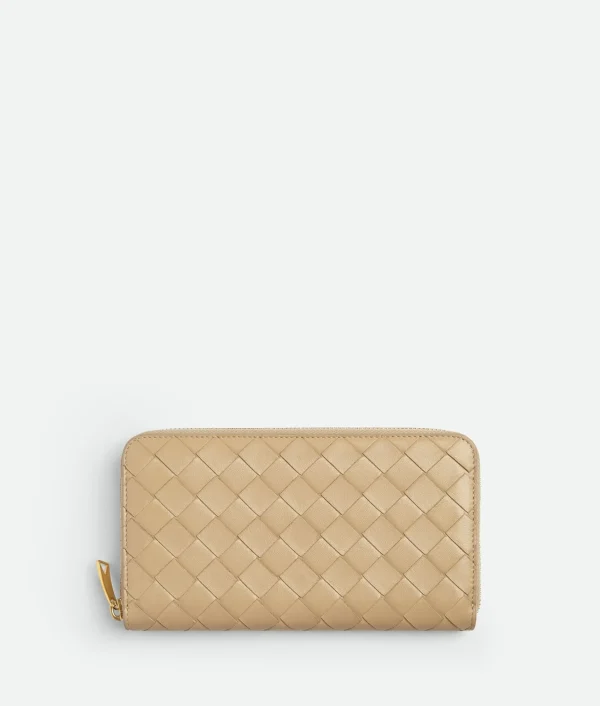 Bottega Veneta Intrecciato Zip Around Wallet>Women Long Wallets
