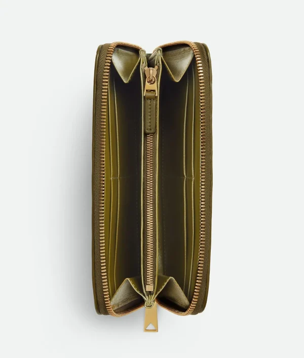 Bottega Veneta Intrecciato Zip Around Wallet>Women Long Wallets
