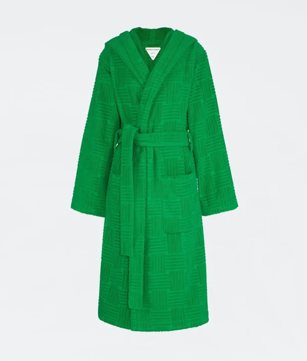 Bottega Veneta Intreccio Pattern Cotton Bathrobe>Women Bathrobes And Towels