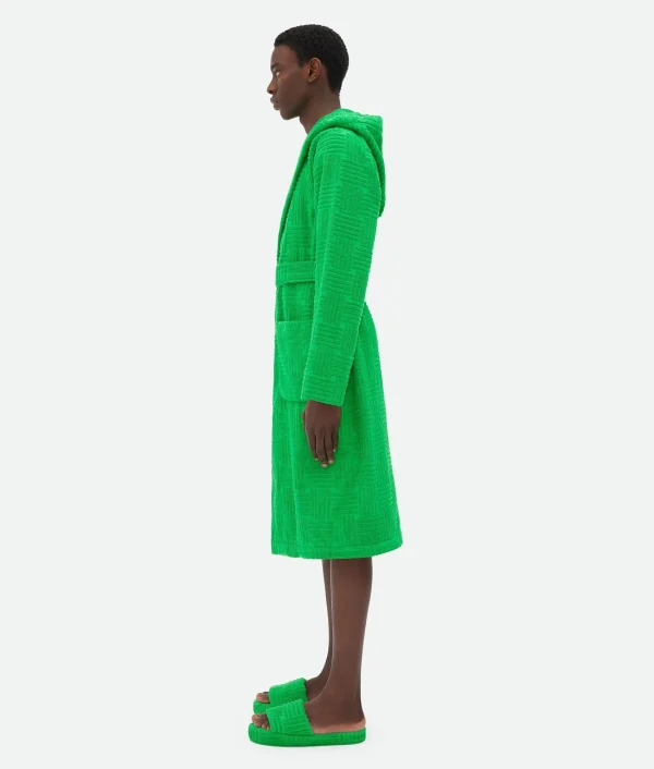 Bottega Veneta Intreccio Pattern Cotton Bathrobe> Bathrobes And Towels