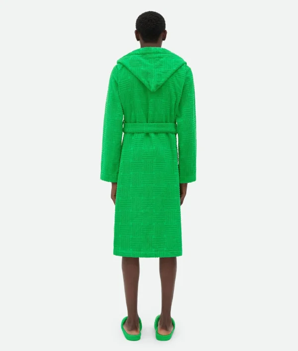 Bottega Veneta Intreccio Pattern Cotton Bathrobe> Bathrobes And Towels