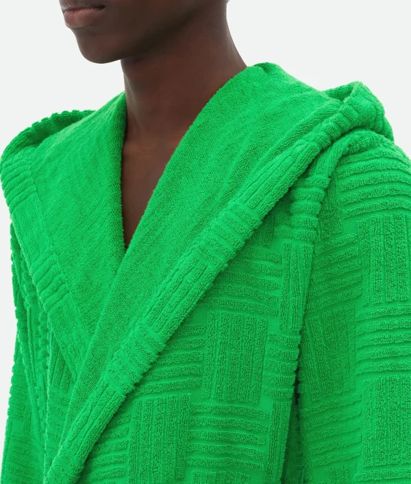 Bottega Veneta Intreccio Pattern Cotton Bathrobe> Bathrobes And Towels