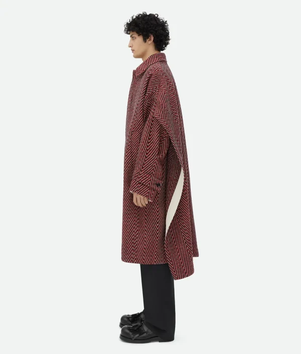 Bottega Veneta Irregular Wool Chevron Cape Coat> Coats