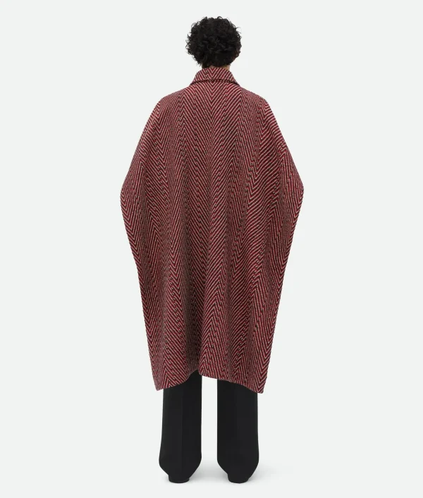 Bottega Veneta Irregular Wool Chevron Cape Coat> Coats