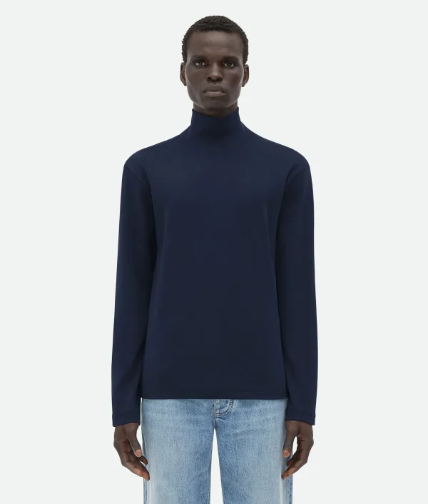 Bottega Veneta Jersey High Neck T-Shirt> Knitwear