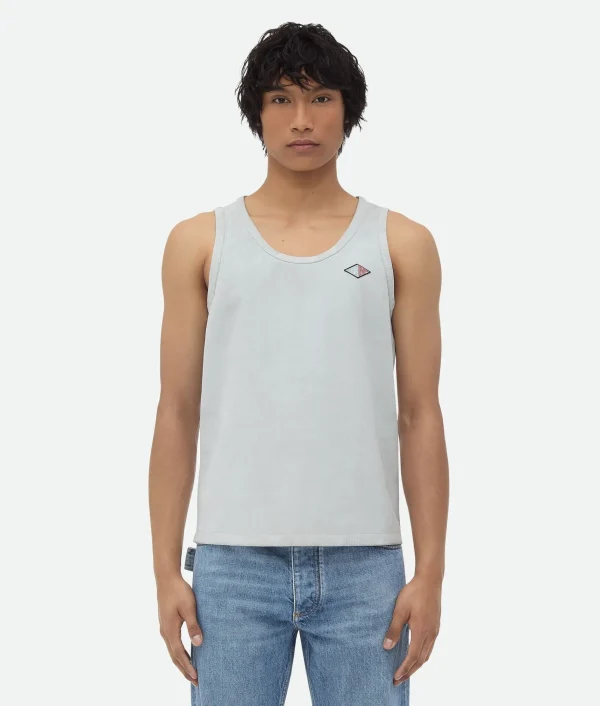 Bottega Veneta Jersey Rib Leather Tank Top> T-Shirts | Leather