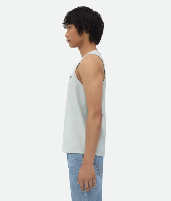 Bottega Veneta Jersey Rib Leather Tank Top> T-Shirts | Leather