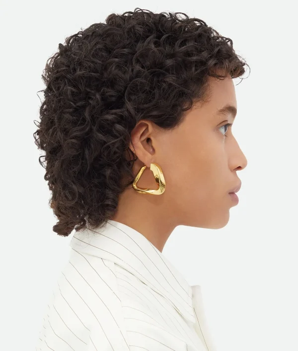 Bottega Veneta Large Twist Triangle Hoop Earrings>Women Earrings