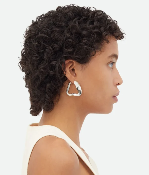 Bottega Veneta Large Twist Triangle Hoop Earrings>Women Earrings