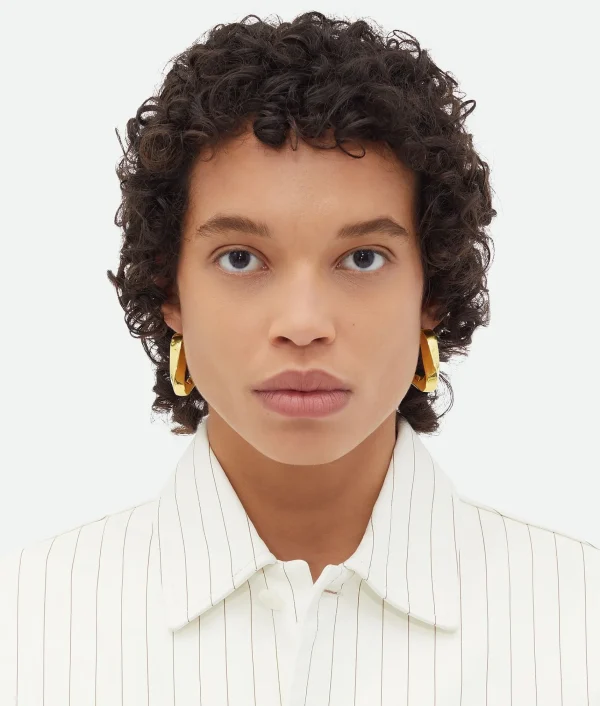 Bottega Veneta Large Twist Triangle Hoop Earrings>Women Earrings