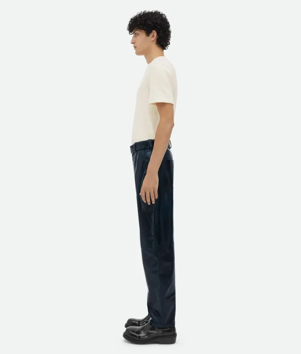Bottega Veneta Leather Belted Trousers> Trousers And Shorts | Leather